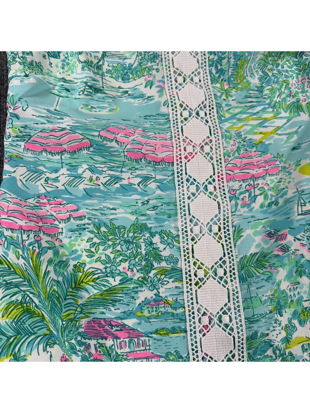 Lilly Pulitzer Romper Womens Multicolor Donna Skort Dress Halter Lace Pockets- 8 - Picture 2 of 9